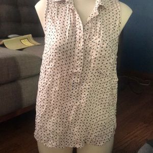 Cloth and Stone blue polka dot print tank Size L